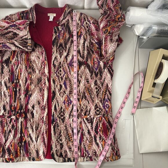 Chico’s Rina Tribal Jacket Colorful Geometric Quilted Women's Size XL - Picture 12 of 14